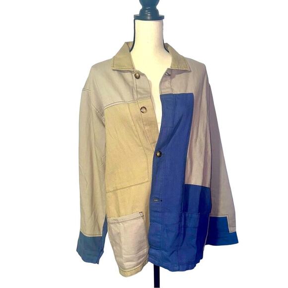Free People Tops - Sandrine Rose x Free People Colorblock Patchwork Shacket Size L - Sustainable